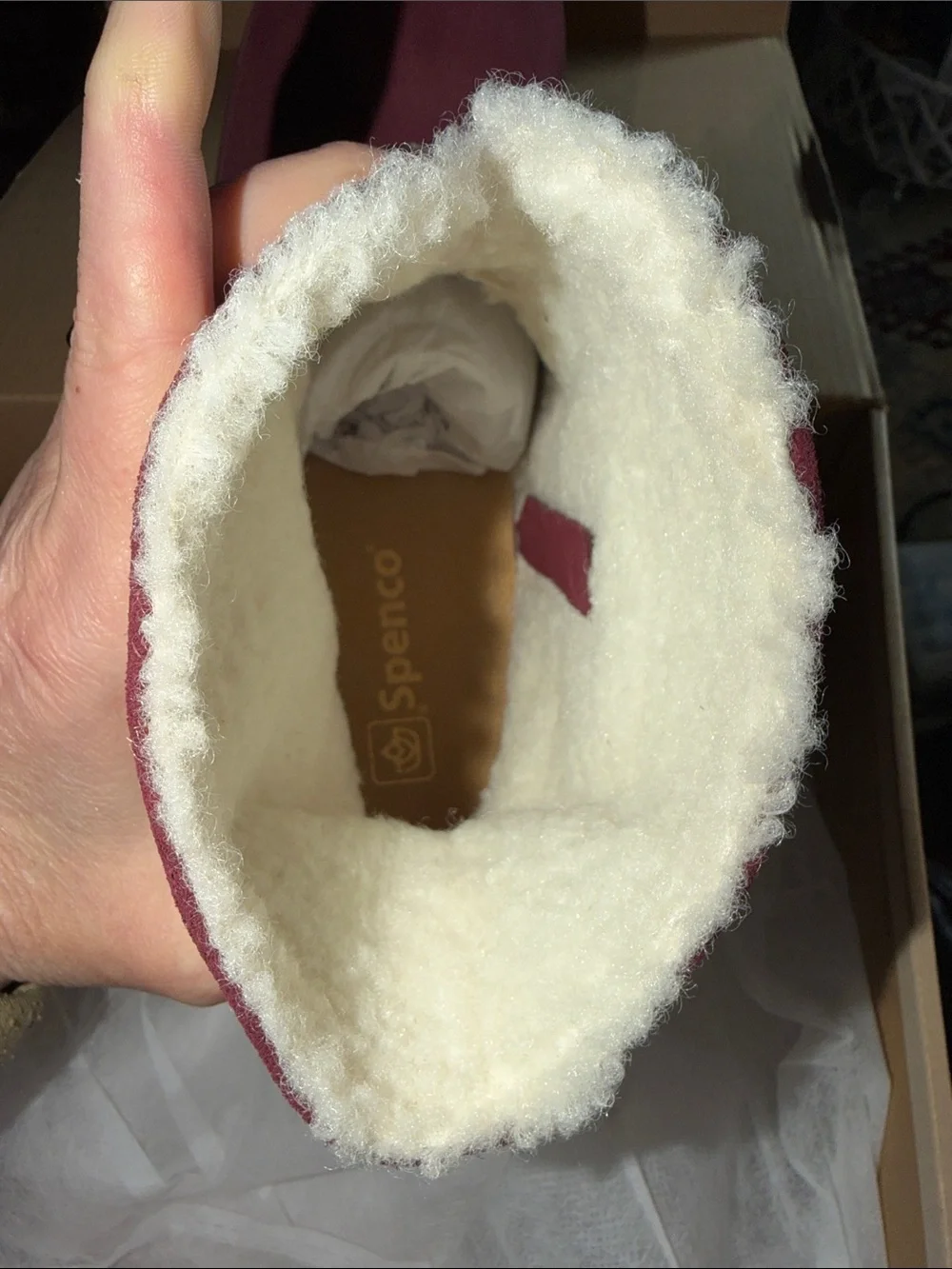 Fleece-Lined Burgundy Suede Winter Ankle Boots
